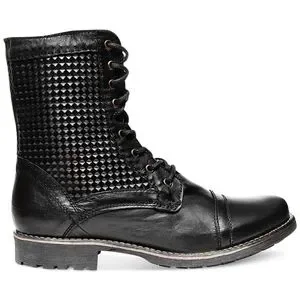 NIB, Steve Madden Maklemore Black Boots Sz 12 D RIGGS Black Leather Square-Toe Women main image 3